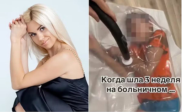 Influencer causa revolta ao usar selador a vácuo com filho de 10 anos