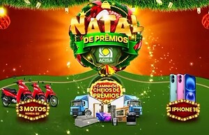 Acisa lança campanha de Natal com iPhones, motos e caminhões de prêmios