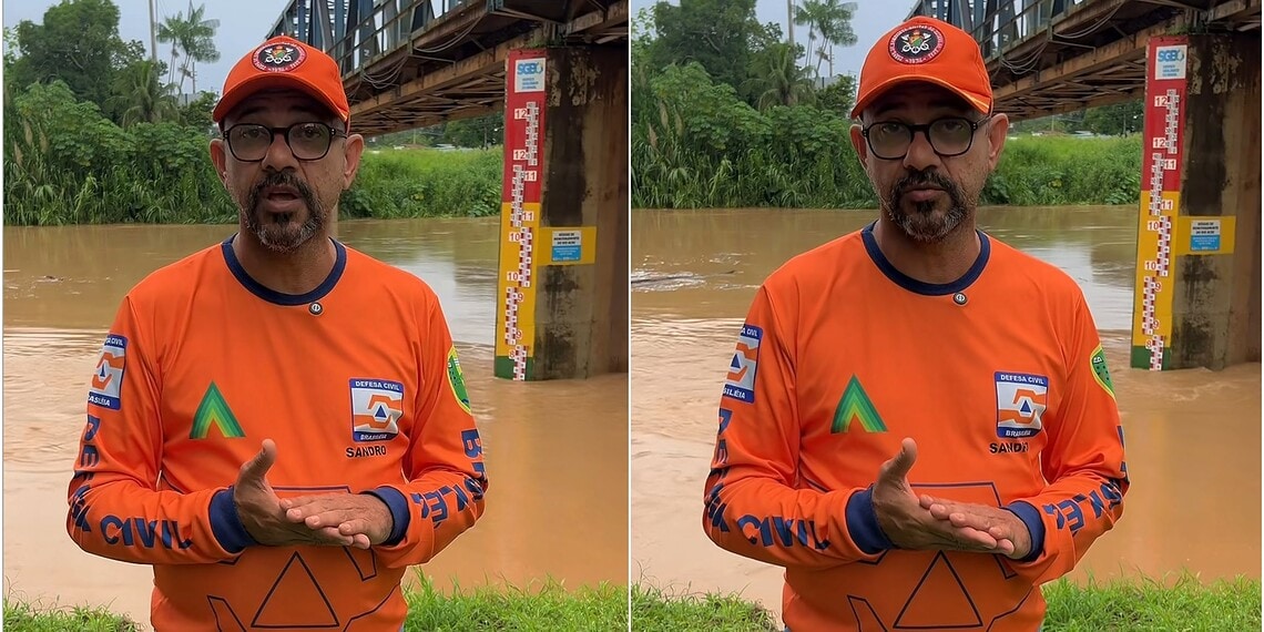 Após quase 250 mm de chuva, Rio Acre passa dos 8 metros em Brasiléia e segue em elevação