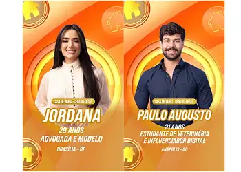 BBB 26: veja quem são todos os participantes das casas de vidro 2 Jordana, de 29 anos e moradora de Brasília, e Paulo Augusto, natural de Anápolis (GO), de 21 anos, são dois dos participantes da Casa de Vidro do Centro- Oeste - (crédito: Divulgação / Rede Globo)