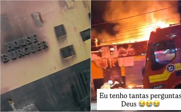 Incêndio destrói hamburgueria na Baixada da Sobral