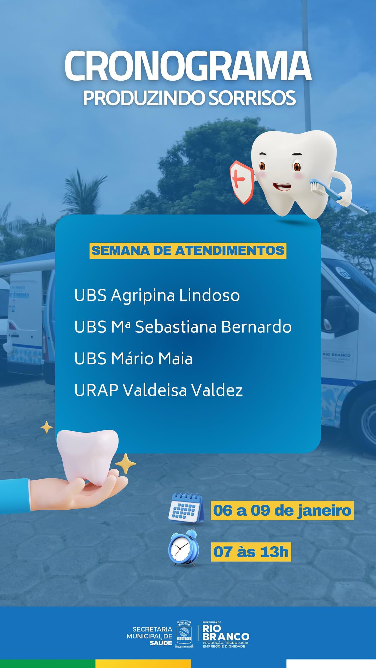 Atendimento odontológico itinerante percorre bairros de Rio Branco nesta semana; veja onde