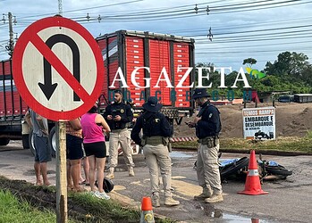URGENTE: Motociclista de aplicativo morre após colisão com caminhão na BR-364, em Rio Branco