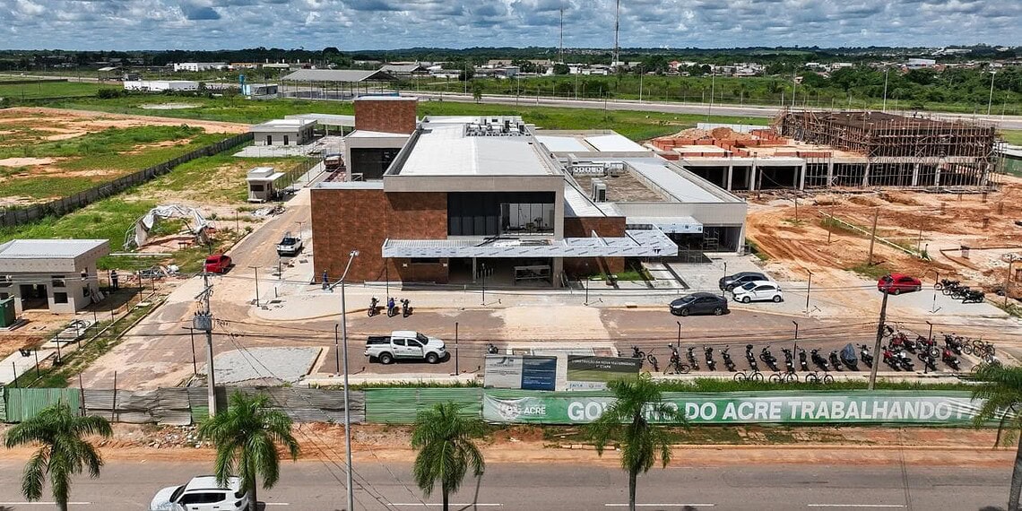 Imagem aérea da obra da Nova Maternidade. Foto: Pedro Devani/Secom
