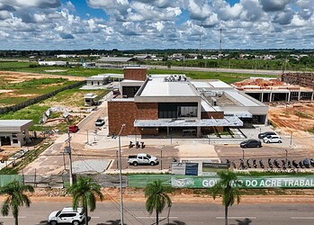 Imagem aérea da obra da Nova Maternidade. Foto: Pedro Devani/Secom