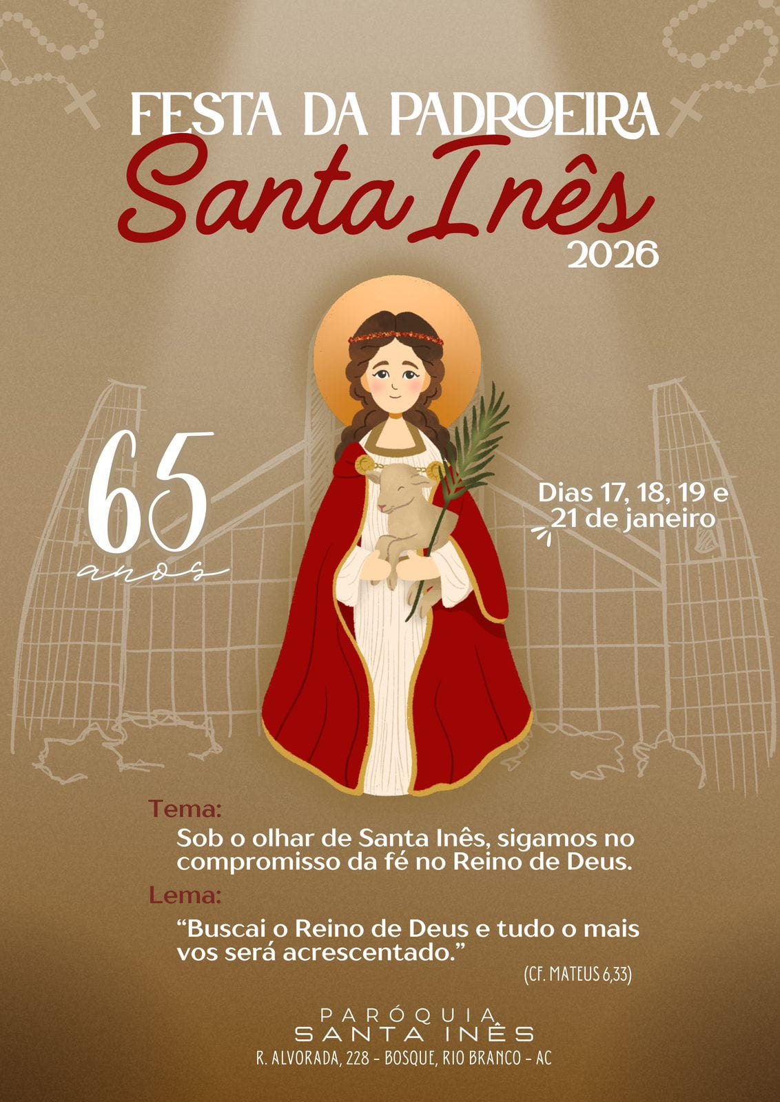 Com celebrações religiosas e atividades comunitárias, festa de Santa Inês marca 66 anos da paróquia em Rio Branco