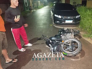 Colisão entre motocicletas em Rio Branco deixa condutor com fratura exposta