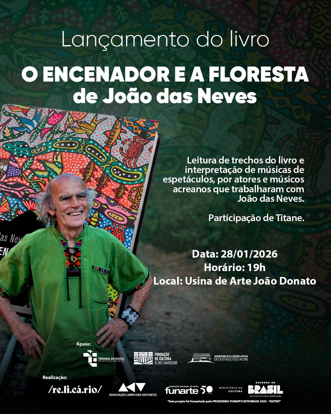 Livro póstumo de João das Neves, inspirado na Amazônia, será lançado em Rio Branco