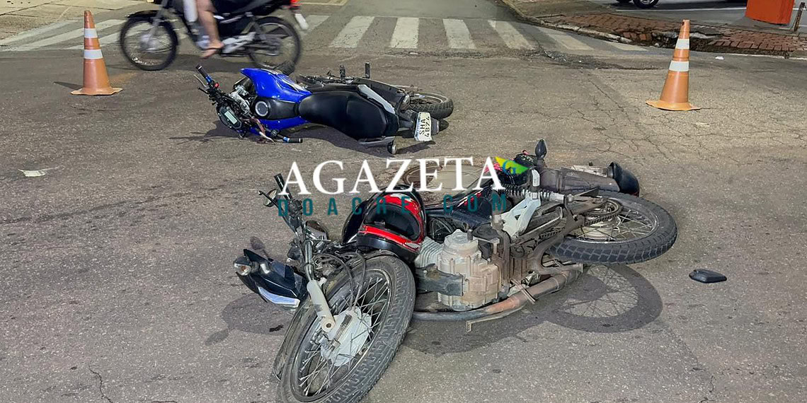 Colisão entre motocicletas deixa dois feridos no bairro Aviário, em Rio Branco