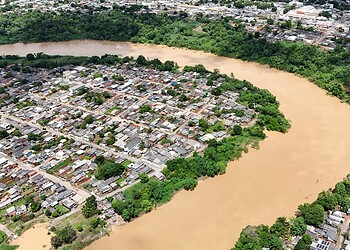 O Rio Acre atingiu a marca de 15,35m. Foto: Walcimar Júnior