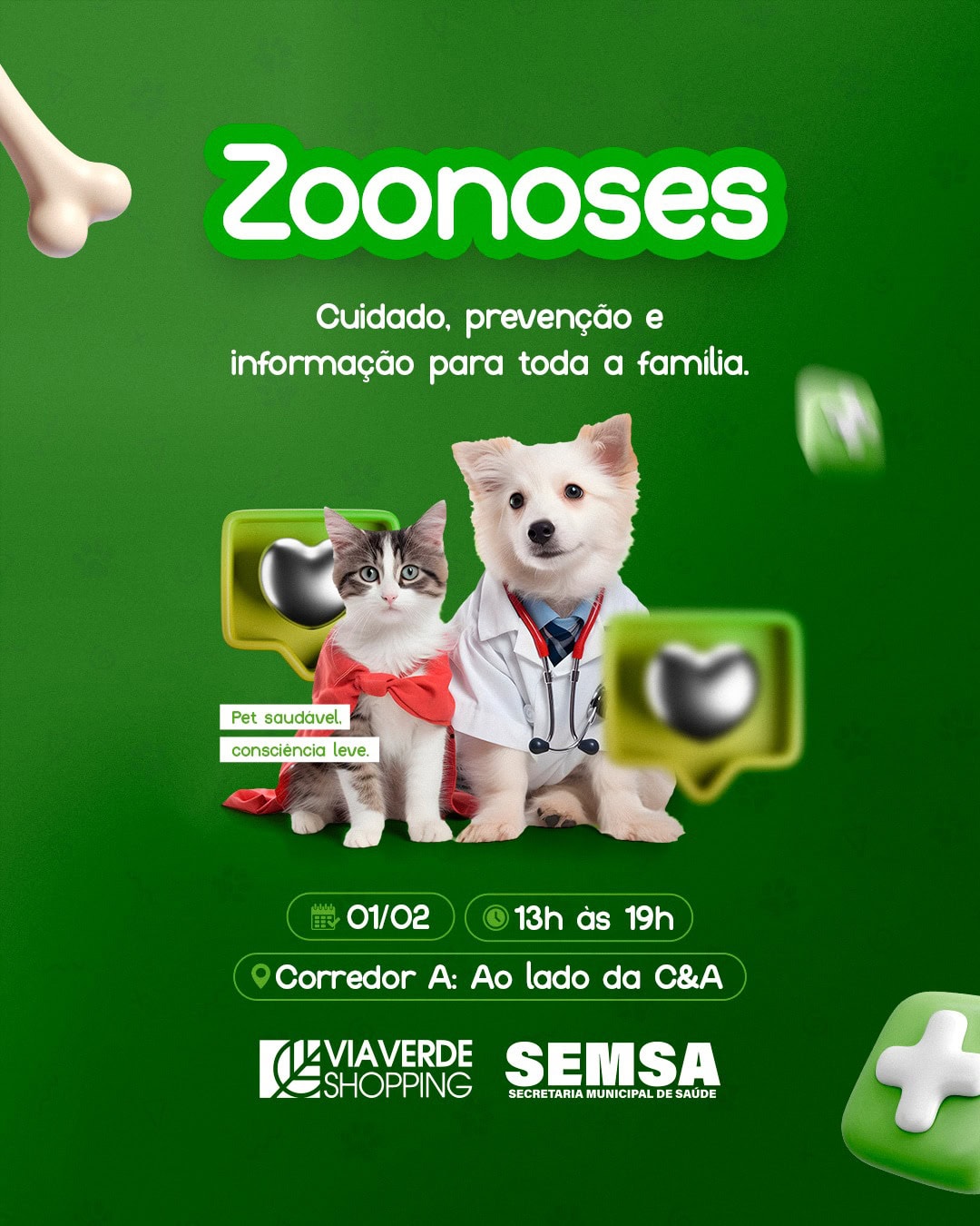 Vacinação e adoção de cães e gatos movimentam o Via Verde Shopping neste domingo 2 Vacinação e adoção de cães e gatos movimentam o Via Verde Shopping neste domingo