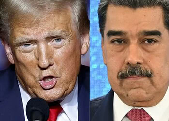 Quem receberá a recompensa de US$ 50 milhões pela captura de Maduro? 3 Trump e Maduro — Foto: AFP