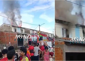 Susto: incêndio destrói casa e atinge veículo em Rio Branco
