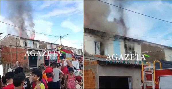 Susto: incêndio destrói casa e atinge veículo em Rio Branco