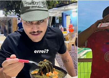 Influenciador Lactea toma tacacá e acompanha clássico acreano em passagem pelo Acre; VÍDEO