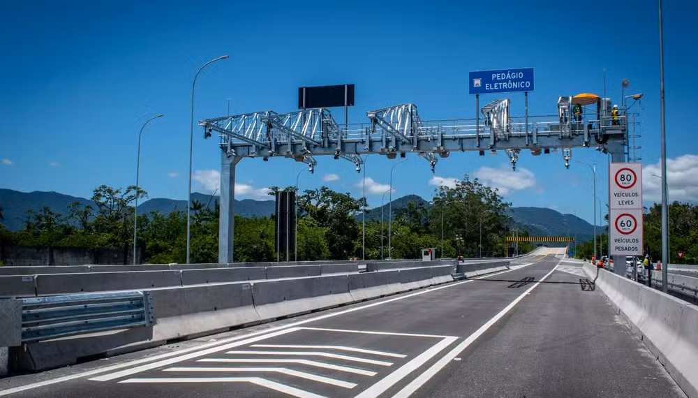 Free flow na rodovia — Foto: Divulgação/Tamoios