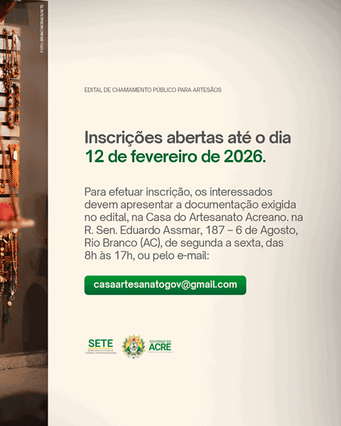 Inscrições para artesãos interessados em participar do Salão do Artesanato Brasileiro se encerram nesta quinta-feira