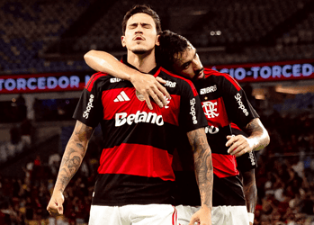 Pedro marcou duas vezes na vitória do Flamengo sobre o Sampaio Corrêa-RJ / Adriano Fontes/Flamengo