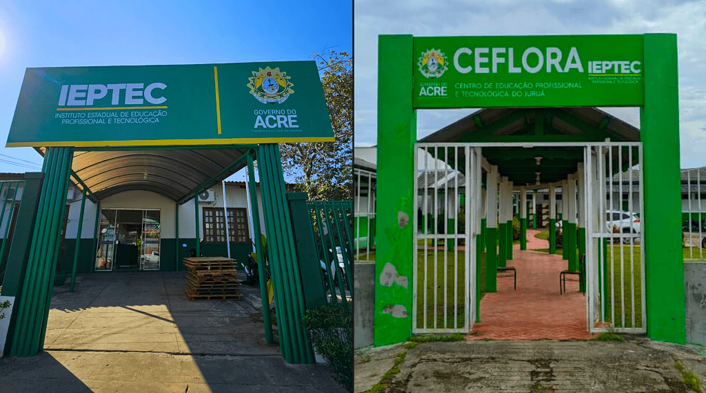 Unidade central do Ieptec, em Rio Branco, e centro Ceflora, em Cruzeiro do Sul. Foto: Ascom/Ieptec