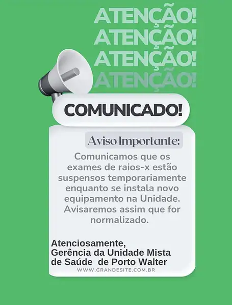 Unidade Mista de Porto Walter suspende raio-X e fica sem ambulância; entenda