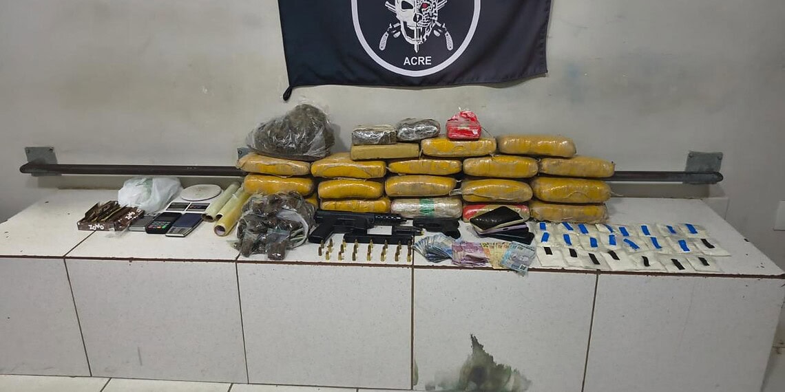 Três homens são presos com mais de 20 quilos de drogas e armas de uso restrito em Rio Branco 1 Foto: Arquivo/PMAC