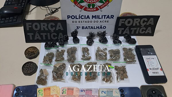 PM apreende quatro adolescentes suspeitos de tráfico de drogas no bairro Tancredo Neves, em Rio Branco