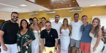 O empresário Tiago Viana reuniu amigos e familiares para comemorar a chegada dos seus 46 anos no Swiss Park