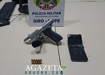 Homem é preso com pistola durante patrulhamento policial em bairro de Rio Branco