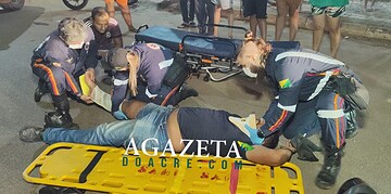Motociclista sofre fratura após colidir com carro estacionado na Avenida Sobral