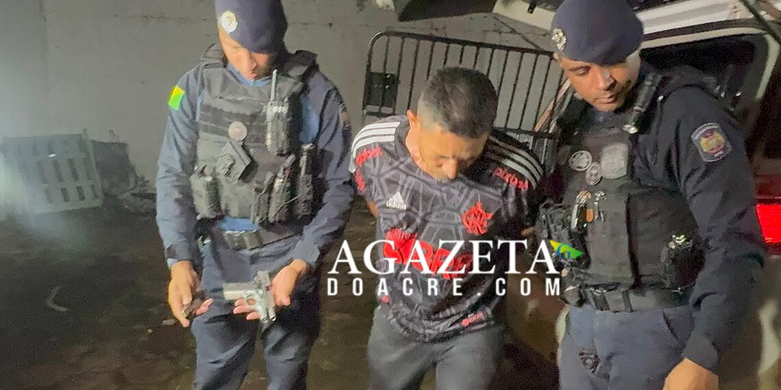 Homem é preso com arma e drogas no Segundo Distrito de Rio Branco após denúncia de tráfico