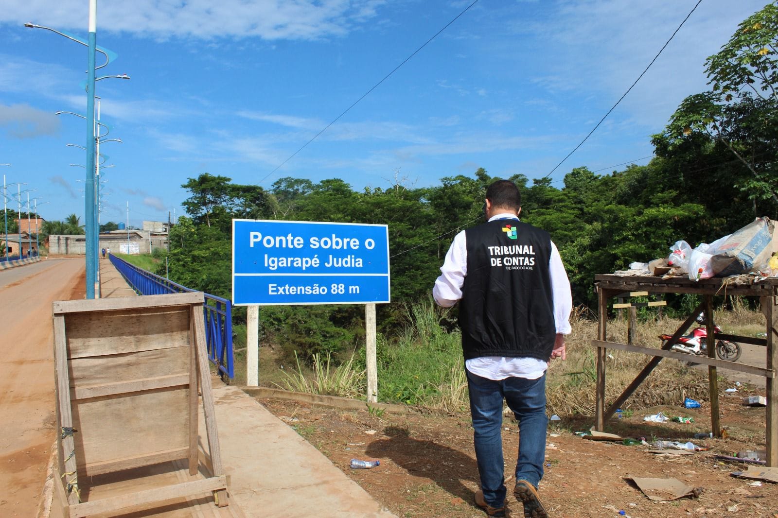 TCE vistoria ponte sobre o Igarapé Judia e apura contrato emergencial para reparos em Rio Branco