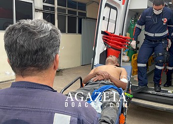 Motociclista sofre acidente após tentar desviar de cachorro e fica ferido no Taquari, em Rio Branco