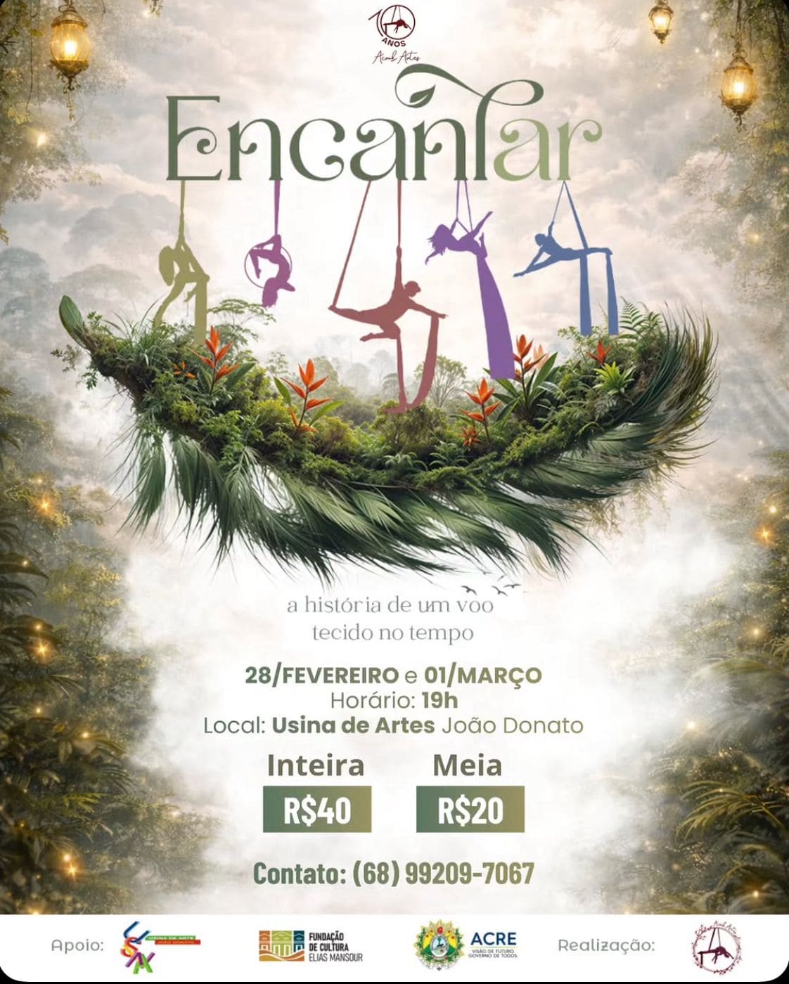 Espetáculo “Encantar” volta aos palcos em Rio Branco e celebra 10 anos do grupo Acrobartes