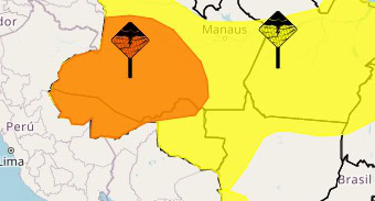 Acre entra em alerta de “perigo” para chuvas intensas e ventos de até 100 km/h durante o Carnaval