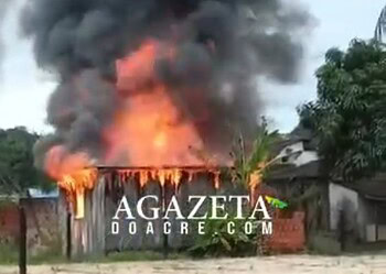 O incêndio teria sido causado por um morador da própria residência. Foto: Reprodução