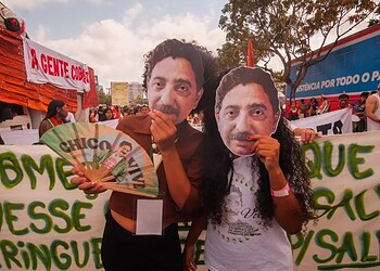 Máscaras do Comitê Chico Mendes estarão pipocando no carnaval de Rio Branco. Foto: Alexandre Noronha/Comitê Chico Mendes
