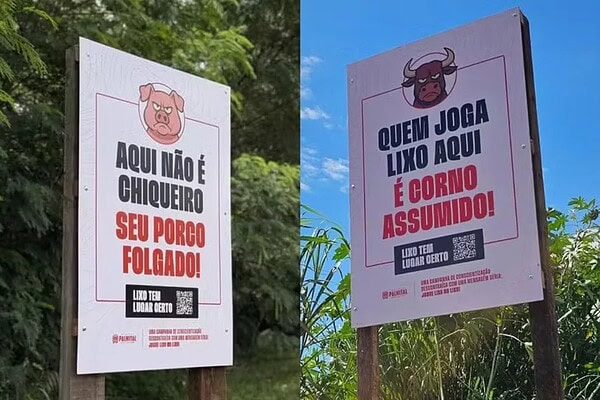 Prefeitura chama de “corno” quem joga lixo na rua