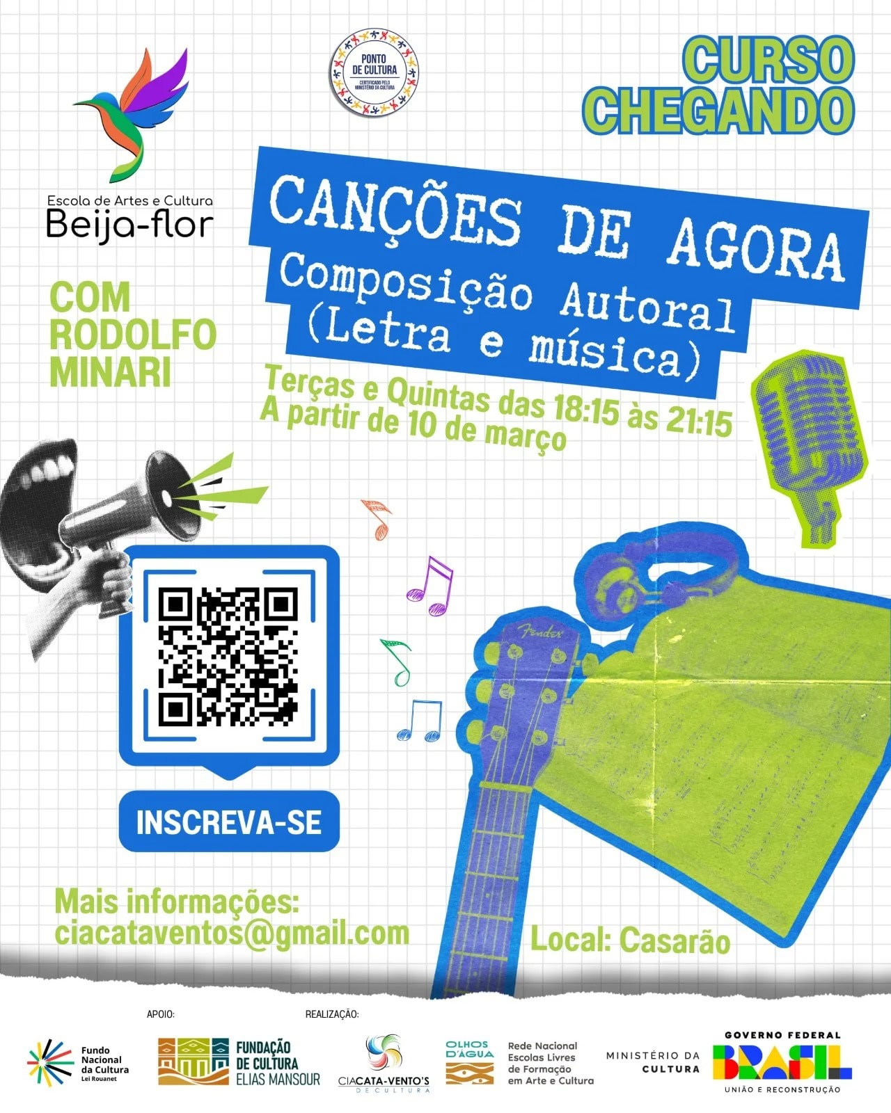 Escola Beija-Flor abre inscrições para curso gratuito de composição musical em Rio Branco