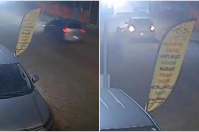 Carro arrasta mulher no asfalto por 400 m; vítima acusa ex-companheiro 1 Foto: Câmera de monitoramento/Reprodução
