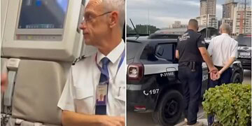 Piloto é preso dentro de avião no aeroporto de Congonhas suspeito de manter rede de abuso sexual infantil — Foto: Reprodução/TV Globo