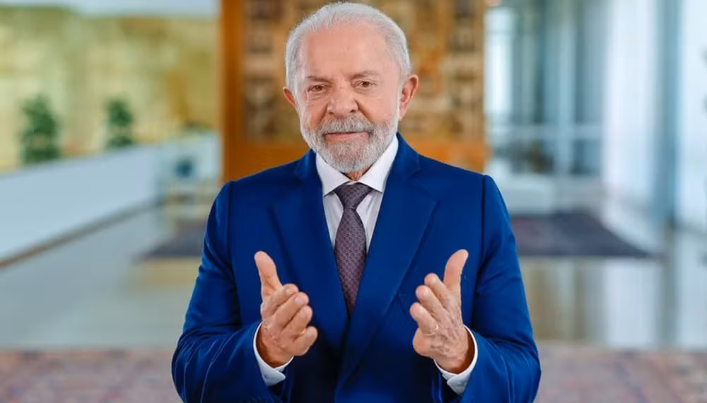 Presidente Lula durante pronunciamento sobre o Dia Internacional da Mulher — Foto: Reprodução