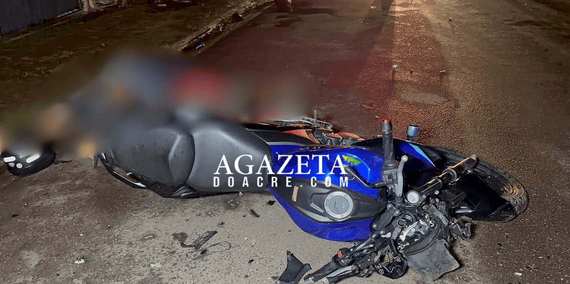 Colisão frontal entre motos deixa dois mortos no bairro Taquari, em Rio Branco 1 Colisão frontal entre motos deixa dois mortos no bairro Taquari, em Rio Branco