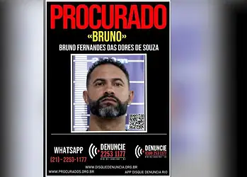Ex-goleiro Bruno é considerado foragido pela Justiça após perder liberdade. Foto: Divulgação/Procurados RJ