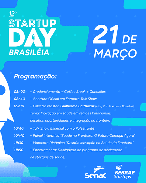 Startup Day 2026 acontecerá em 21 de março em três municípios do Acre