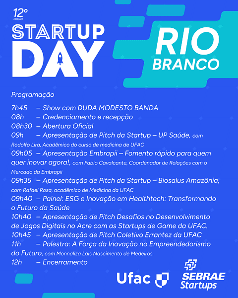 Startup Day 2026 acontecerá em 21 de março em três municípios do Acre