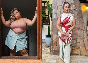 Antes e depois de Thayla Fernanda (Foto: Arquivo Pessoal)