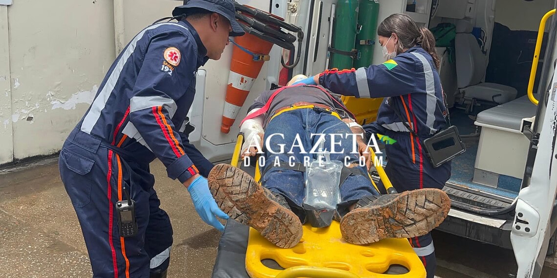 Homem cai de altura de 5 metros após equipamento de segurança romper em obra de elevado