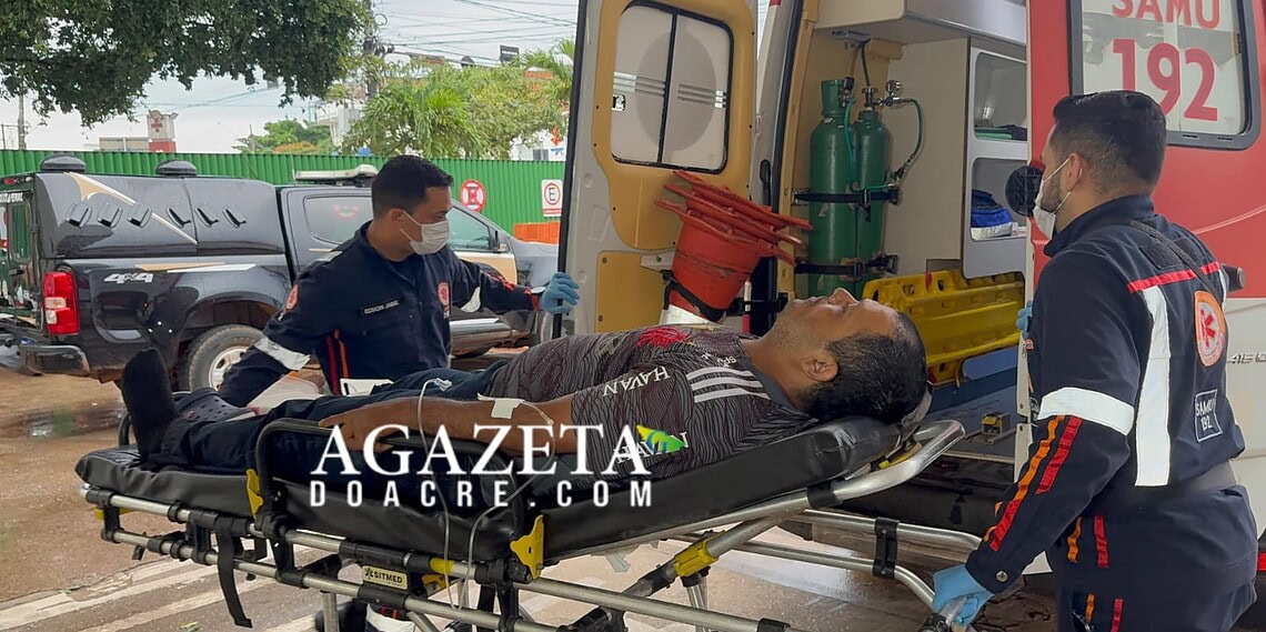 Motociclista por aplicativo sofre fratura exposta após colisão entre motos na Estrada do Calafate