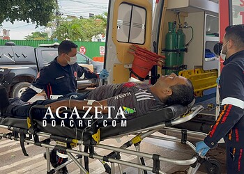 Motociclista por aplicativo sofre fratura exposta após colisão entre motos na Estrada do Calafate