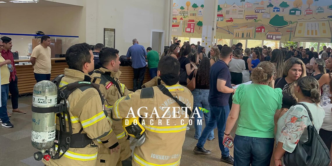 Princípio de incêndio em prédio da Sesacre assusta servidores e mobiliza bombeiros em Rio Branco